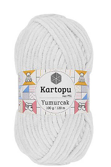 KARTOPU YUMURCAK KADİFE İP K010 Beyaz