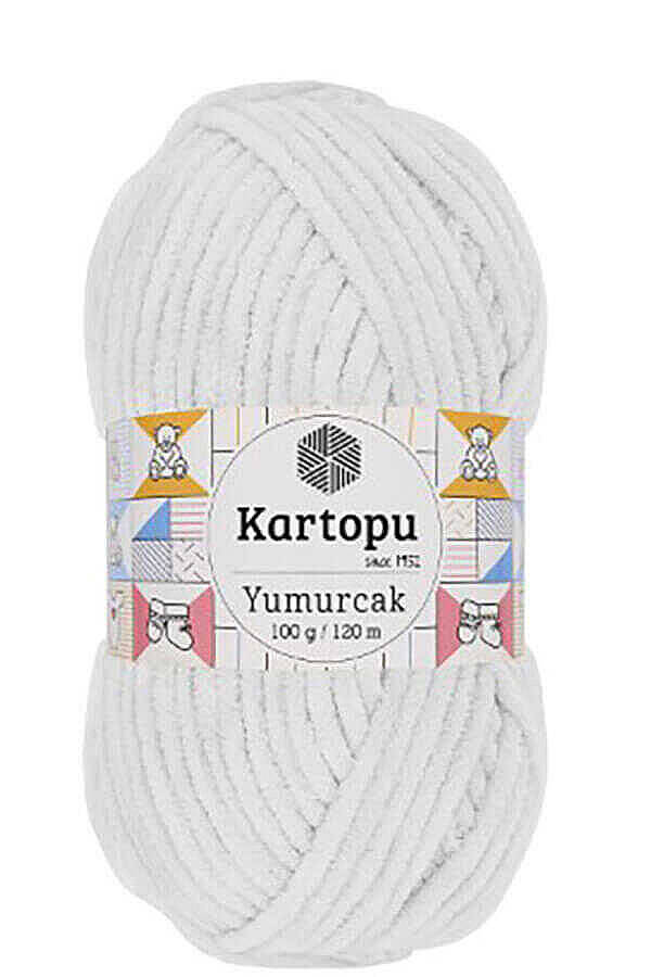 KARTOPU YUMURCAK KADİFE İP K010 Beyaz - 1