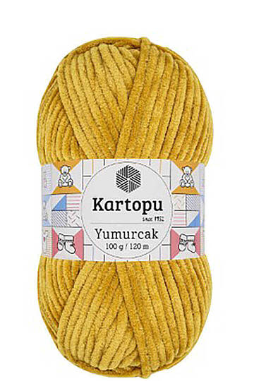 KARTOPU YUMURCAK KADİFE İP  K310 Hardal