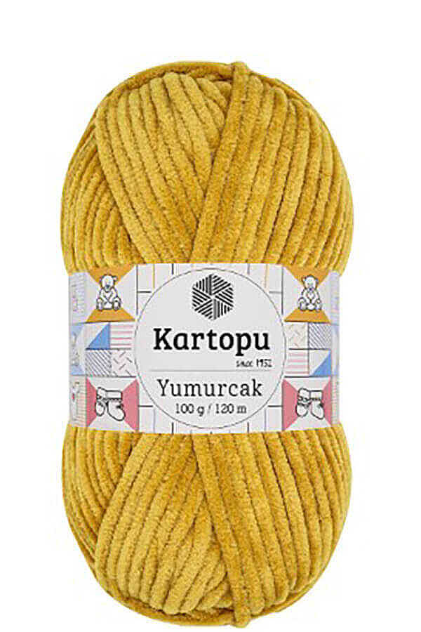 KARTOPU YUMURCAK KADİFE İP K310 Hardal - 1