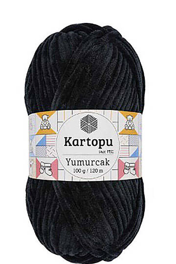 KARTOPU YUMURCAK KADİFE İP K940 Siyah